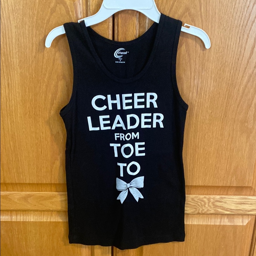 Black Cheerleader Tank Top. Size small. New without tags.